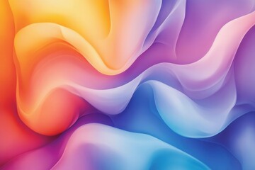 Poster - Colorful abstract waves blending together in smooth, vibrant patterns