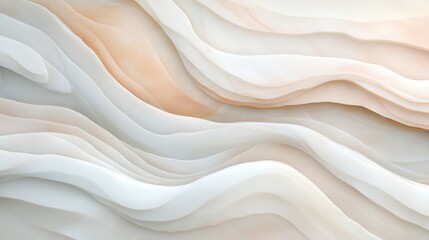 Wall Mural - The image is a white and tan wave pattern