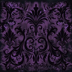 Wall Mural - Gothic ornamental designs in dark purples and blacks, suitable for a more dramatic and mysterious decal. 