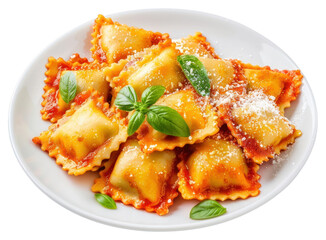 Canvas Print - PNG Baked ravioli plate pasta food food presentation.