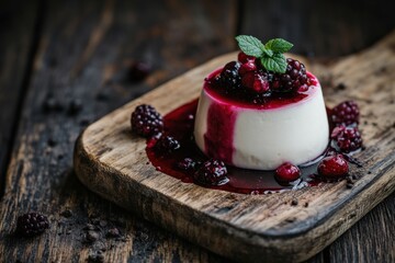 Canvas Print - Delicious Italian Dessert with Berries