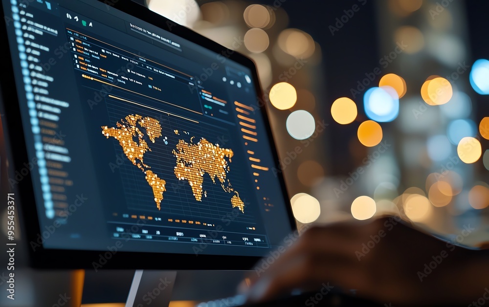 Interactive data visualization of global maps on a computer screen ...
