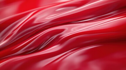 Wall Mural - A red fabric with a wave pattern