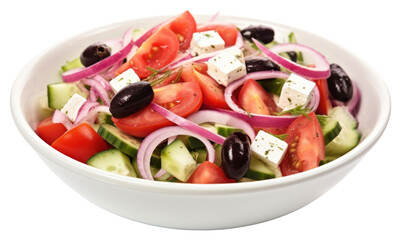 Canvas Print - PNG Fresh greek salad plate plant food.