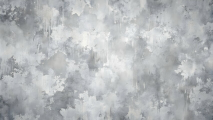 Poster - Textured Concrete Wall Background: A close-up view of a rough, textured concrete wall with a mottled, gray and white color scheme. Its uneven surface adds depth and dimension, creating a raw and indus