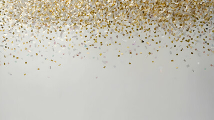 Canvas Print - golden sparkle rain: a cascade of gold and silver confetti against a minimalist backdrop, perfect fo