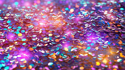 Poster - Abstract glitter background with rainbow colored sparkling particles