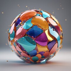 Canvas Print - Abstract glass shape, 3d render