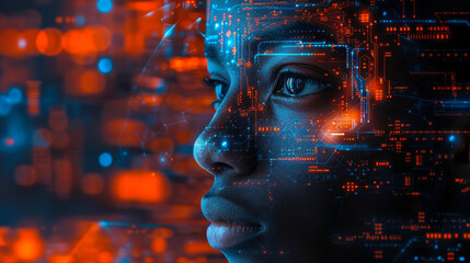 Poster - artificial intelligence and cybersecurity: african american it specialist analyzing data for informa