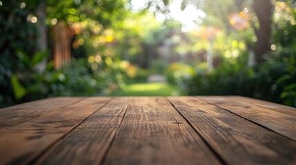 Wall Mural - Wooden Table In The Garden