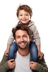 Canvas Print - PNG Young british father portrait carrying smile.