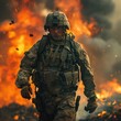 © Maxime - Soldier Walking Through Fire and Smoke