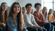 © Lizbond - Teenagers engage in a group activity during a school event in a bright classroom setting