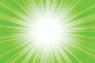 Aufkleber - Abstract glowing green sunburst background. Neon green glow effect sunburst background for presentation,  banner, poster, flyer, sales. Modern pop art poster for summer and spring.