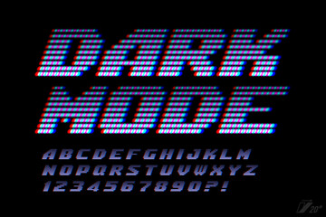 Aufkleber - Glitched colorful dots alphabet design, noisy text effect.