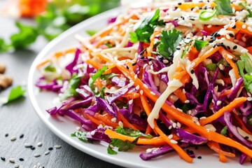 Poster - Delicious Red Cabbage Salad with Sesame Seeds