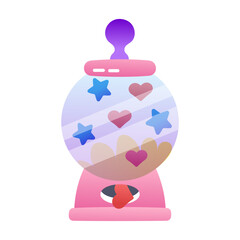 Poster - Gumball machine flat style icon 