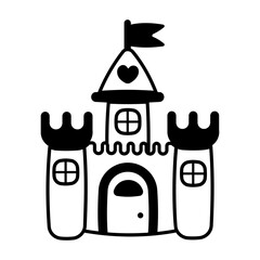 Sticker - Fantasy castle icon designed in glyph style  