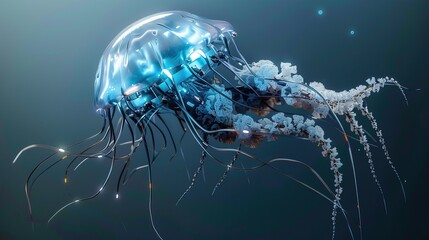 Sticker - A Futuristic Vision of a Jellyfish