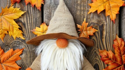 Sticker - A cute, fall-themed gnome's face