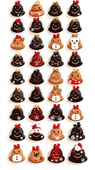 Sticker - Cute Christmas Bells with Festive Decorations