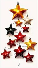 Canvas Print - Christmas Star Lights Decoration