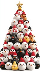 Poster - Christmas Tree of Snowman Ornaments