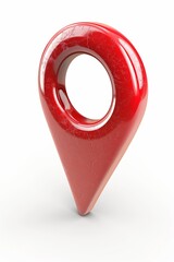 Poster - red 3d map location mark symbol on white background