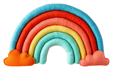 Poster - PNG Photo of felt rainbow textile toy confectionery.