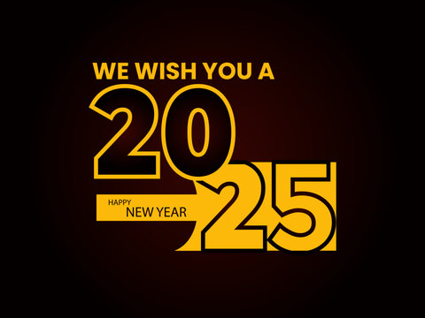 Happy new year 2025 card holiday with with firework effect
