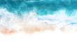 © Beauver - aerial view of turquoise ocean waves crashing onto a sandy