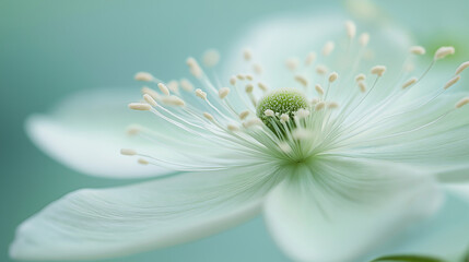 Aufkleber - White flower blooming showing stamen and pistil