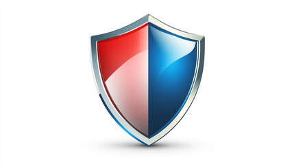 Poster - Red and blue shield protecting on white background