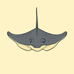 Wall Mural - Stylized Illustration of a Stingray