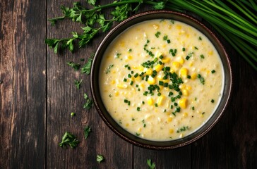 Wall Mural - Creamy Corn Chowder in a Bowl