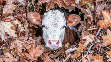 Canvas Print - A cute baby cow