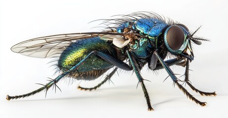 An isolated transparent background with a close up of a fly insect