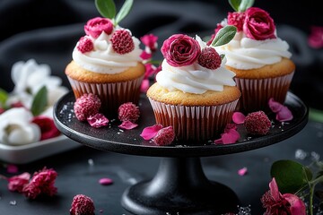 Wall Mural - cupcakes with frosting and sprinkles