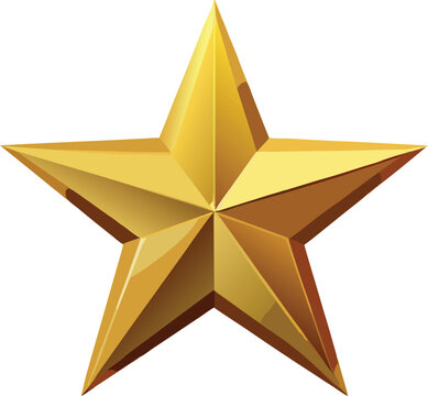 A gold star with white background