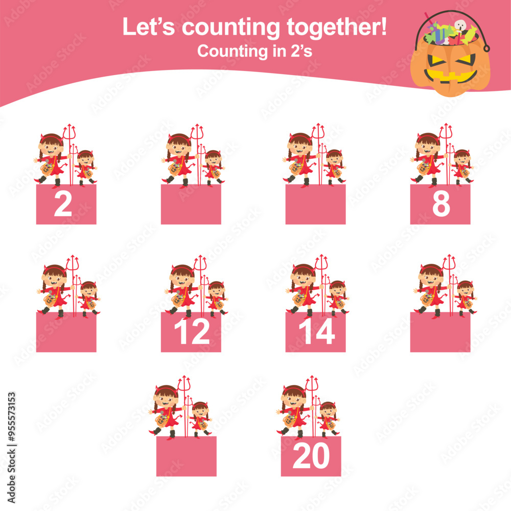 Kids Number Math Learning Counting game for children. Educational printable math worksheet ...