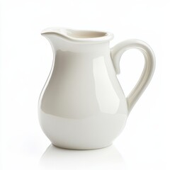 Elegant white jug isolated against a clean white background creating a minimalist aesthetic perfect for modern decor