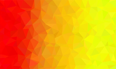 Fototapete - Abstract red and yellow color polygonal background design. Triangle-shaped low-poly geometric fractal gradient. Mosaic origami style texture. Simple warm spectral colorful wallpaper, diamond pattern