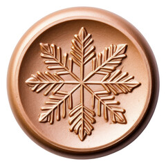 Sticker - PNG Snowflake Seal Wax Stamp snowflake circle shape.