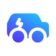 Sticker - electric car gradient fill icon