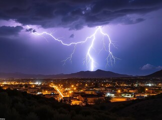 Poster - lightning over the city