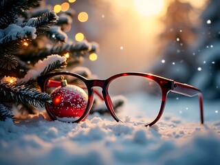 Aufkleber - christmas tree and decorations