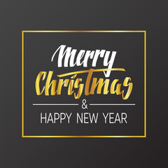 Wall Mural - Handwritten Christmas and New Year greetings, modern calligraphy lettering