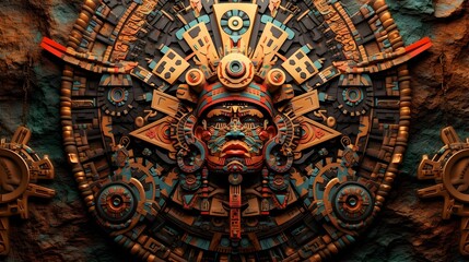 Wall Mural - AZTEC CONCEPT ILLUSTRATION