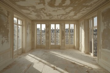 Poster - Sunlit Parisian Apartment Undergoing Renovation