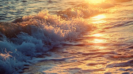 Poster - Sea Surface and Waves at Sunset